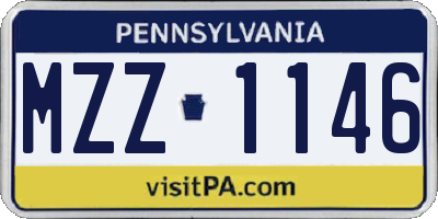 PA license plate MZZ1146
