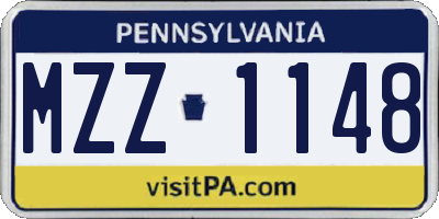 PA license plate MZZ1148