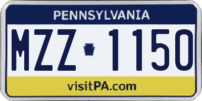 PA license plate MZZ1150