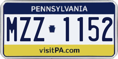 PA license plate MZZ1152