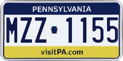PA license plate MZZ1155