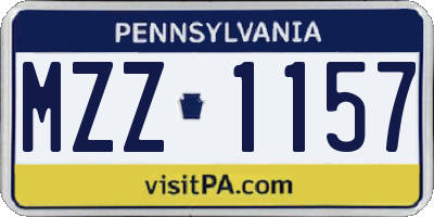 PA license plate MZZ1157