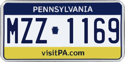 PA license plate MZZ1169