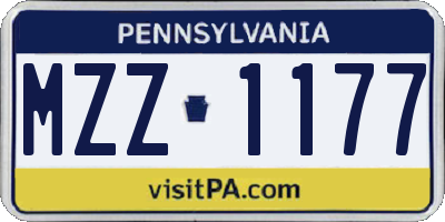 PA license plate MZZ1177