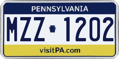 PA license plate MZZ1202