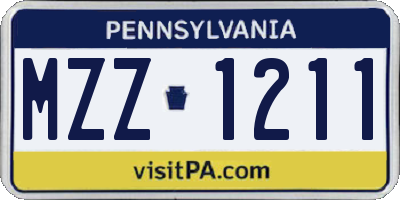 PA license plate MZZ1211