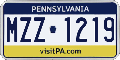 PA license plate MZZ1219