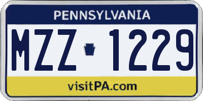 PA license plate MZZ1229