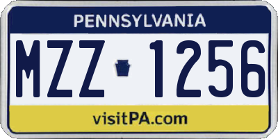 PA license plate MZZ1256