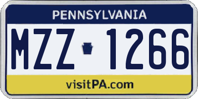 PA license plate MZZ1266