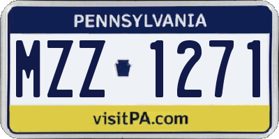 PA license plate MZZ1271