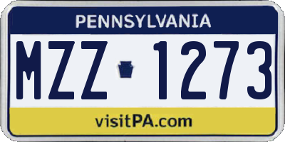 PA license plate MZZ1273