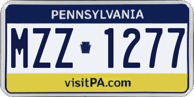 PA license plate MZZ1277