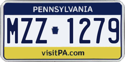 PA license plate MZZ1279