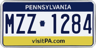 PA license plate MZZ1284