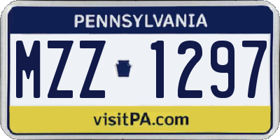PA license plate MZZ1297