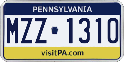 PA license plate MZZ1310