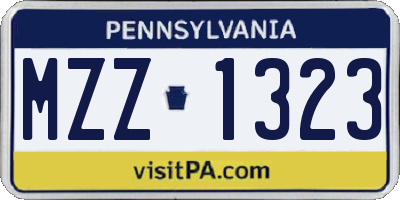 PA license plate MZZ1323