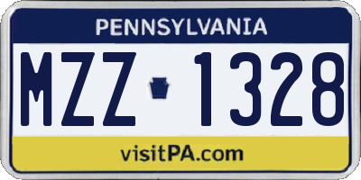 PA license plate MZZ1328