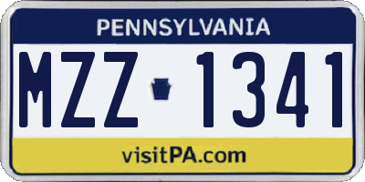PA license plate MZZ1341