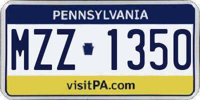 PA license plate MZZ1350