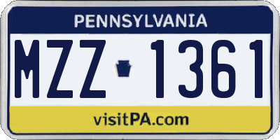 PA license plate MZZ1361