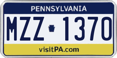 PA license plate MZZ1370