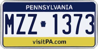 PA license plate MZZ1373