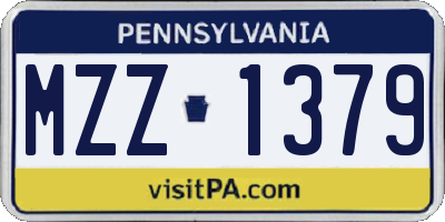 PA license plate MZZ1379