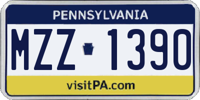 PA license plate MZZ1390