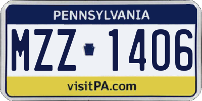 PA license plate MZZ1406