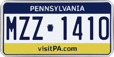 PA license plate MZZ1410