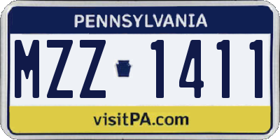 PA license plate MZZ1411