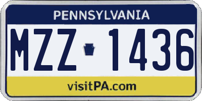 PA license plate MZZ1436