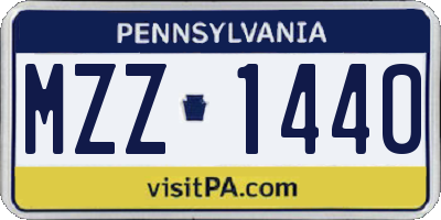 PA license plate MZZ1440
