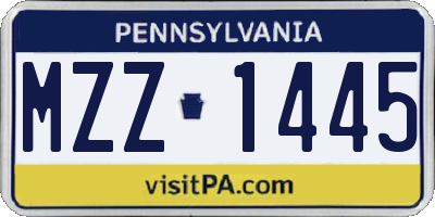 PA license plate MZZ1445