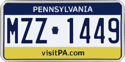 PA license plate MZZ1449