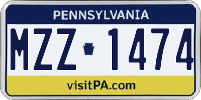 PA license plate MZZ1474