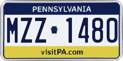 PA license plate MZZ1480