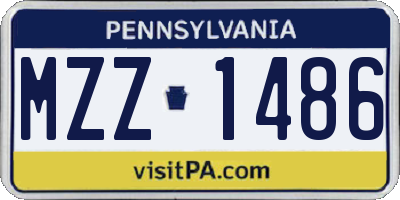 PA license plate MZZ1486
