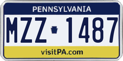 PA license plate MZZ1487