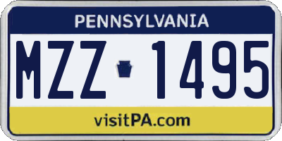 PA license plate MZZ1495