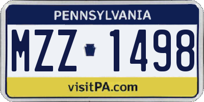 PA license plate MZZ1498
