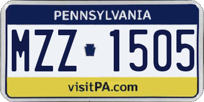 PA license plate MZZ1505