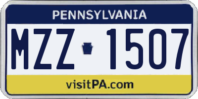 PA license plate MZZ1507