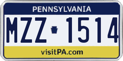 PA license plate MZZ1514