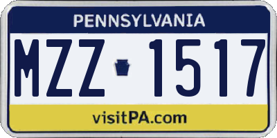PA license plate MZZ1517