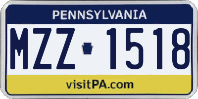 PA license plate MZZ1518