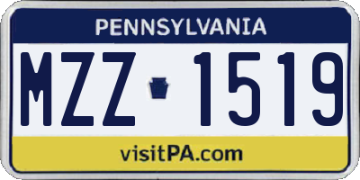 PA license plate MZZ1519
