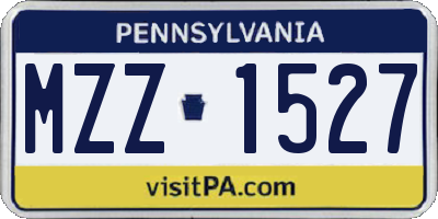 PA license plate MZZ1527